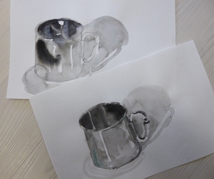 Camping cup     pen, ink and wash